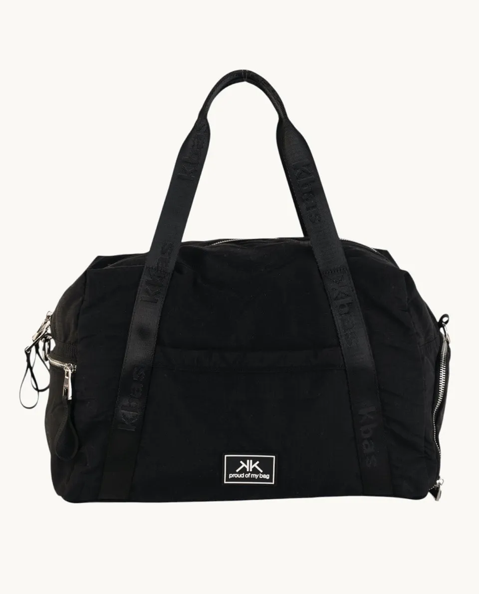 bolsa-bowling-kbas-de-nylon-negra-42-x-21-x-28-cm-con-asa-de-hombro-y-bandolera image 1