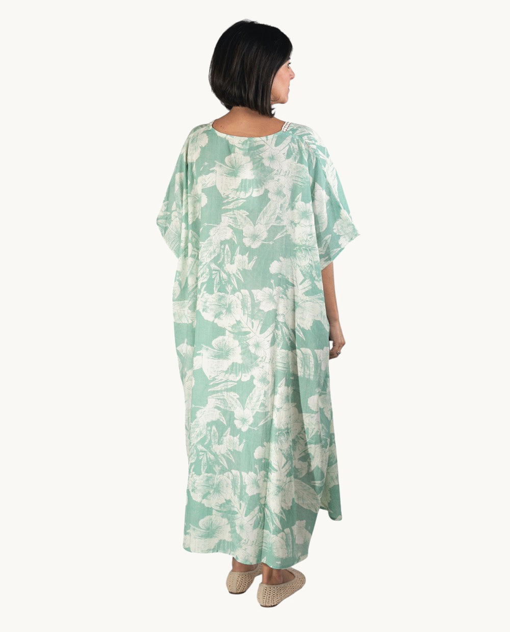kbas-caft-n-de-algod-n-talla-nica-verde-fresco-y-elegante-para-el-descanso image 2