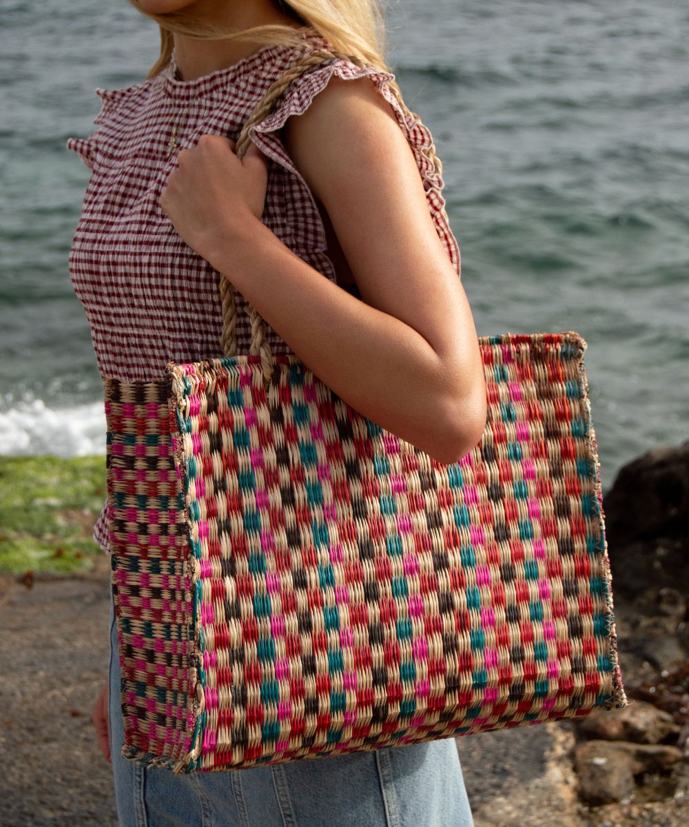 kbas-bolso-seagrass-multicolor-capazo-de-fibra-natural-para-el-d-a-a-d-a image 3