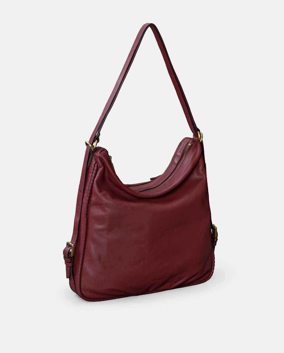 abbacino-bolso-multifuncional-mujer-piel-burdeos-mochila image 2