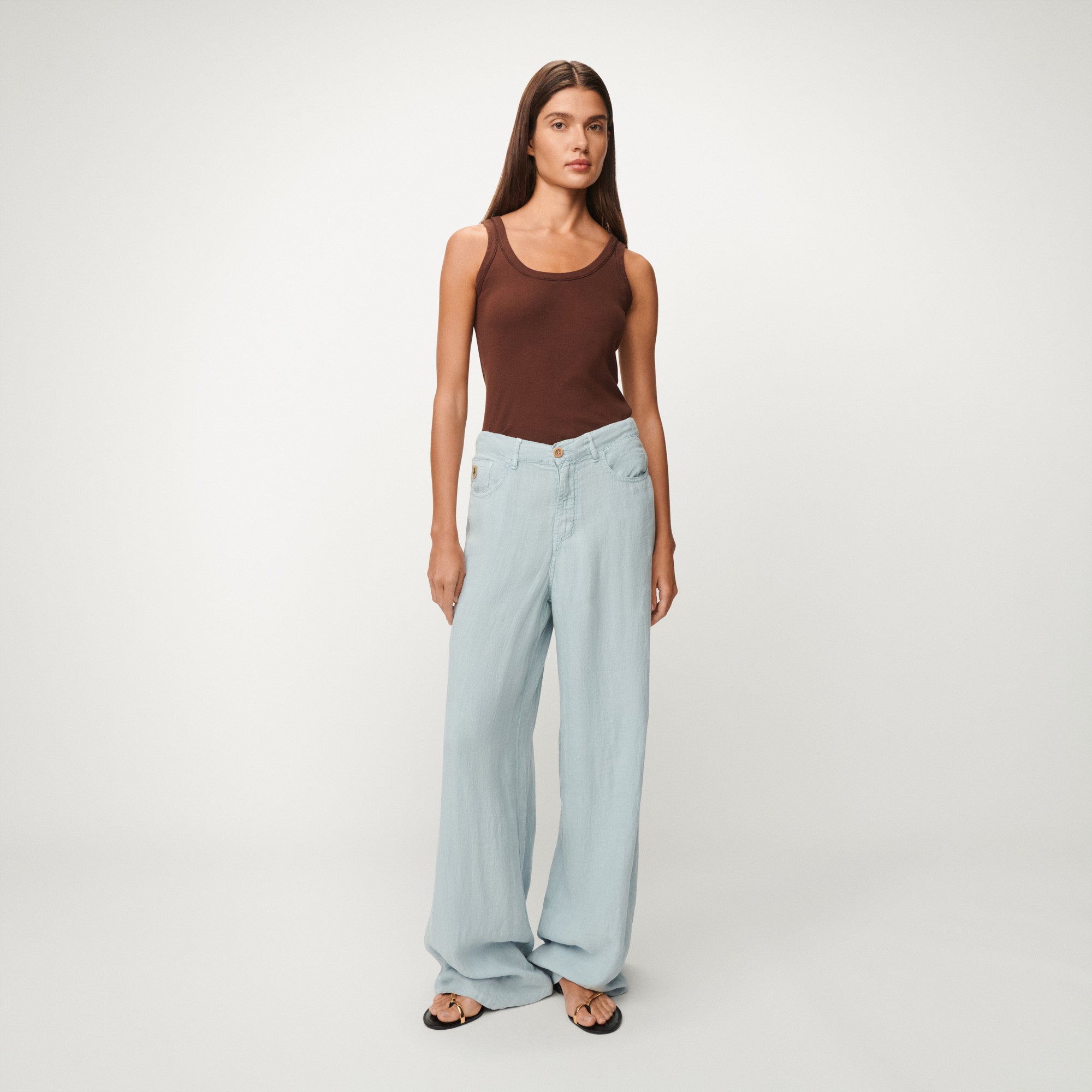 lois-marlene-pantal-n-100-lino-azul-perla image 1
