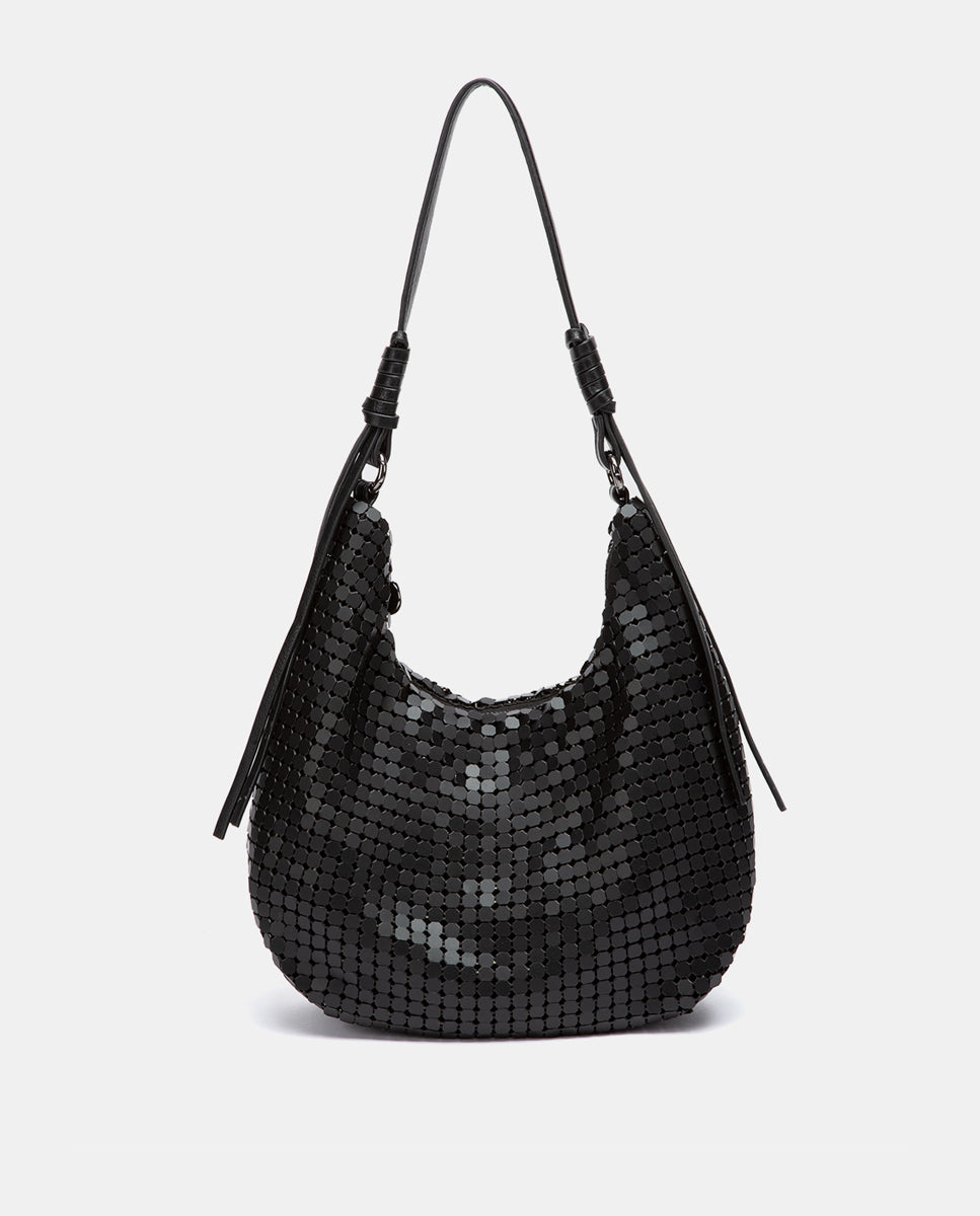abbacino-bolso-de-hombro-negro-de-malla-met-lica-para-fiesta image 1