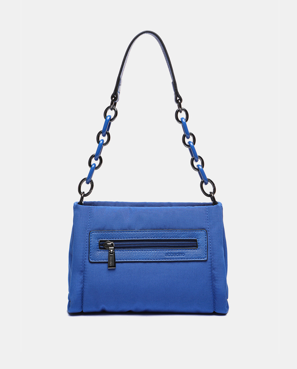 abbacino-bolso-hombro-nylon-azul-con-maxi-cadena image 4