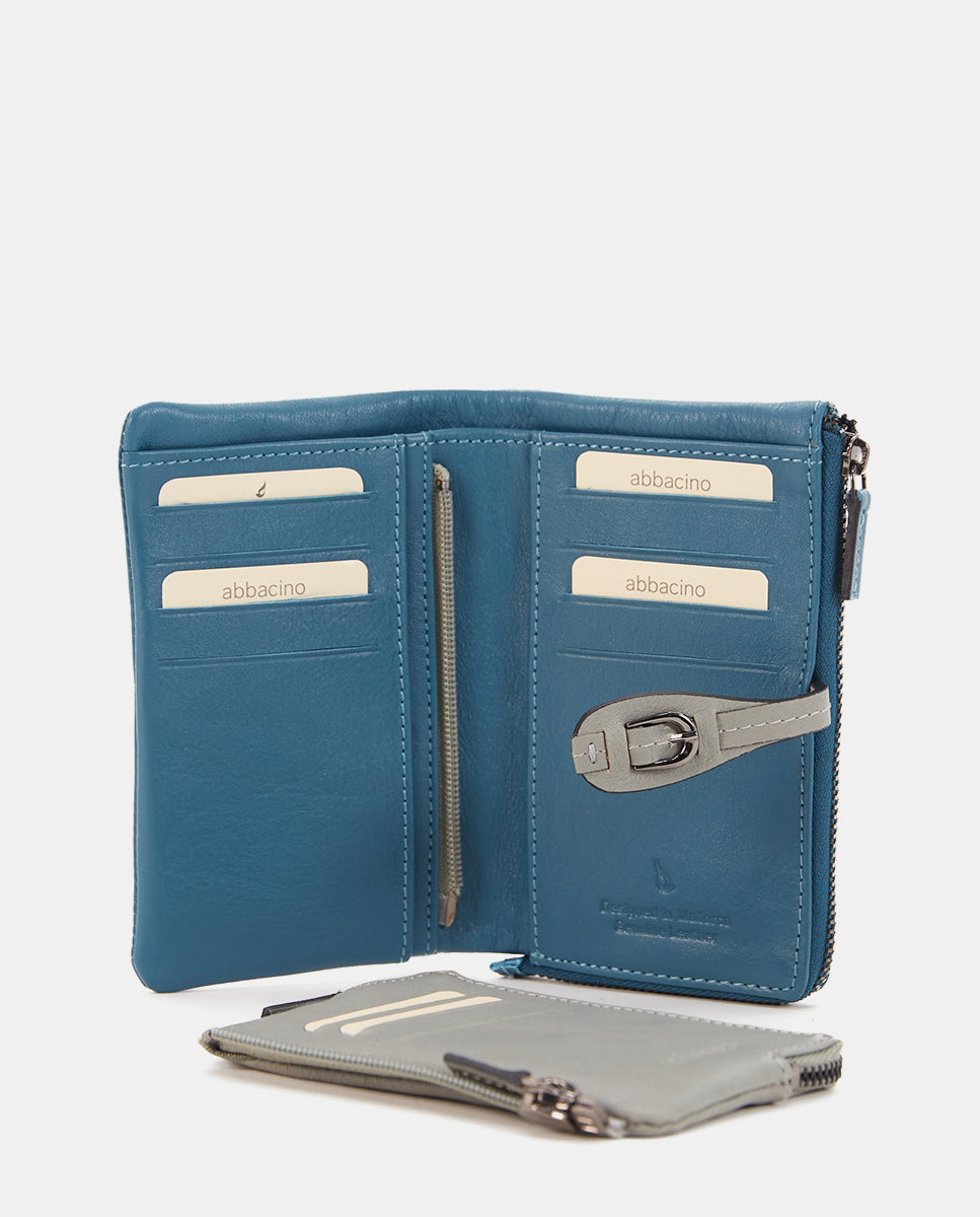 cartera-mediana-de-piel-abbacino-en-color-azul-con-cierre-de-hebilla image 6