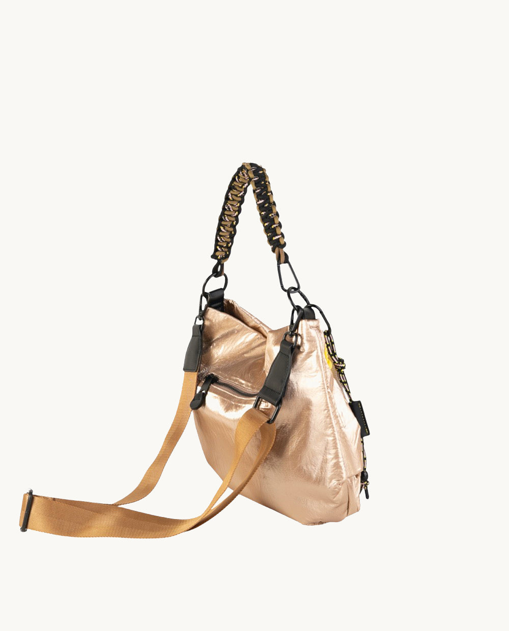 bandolera-urban-rania-kbas-de-nylon-dorado-30-x-10-x-23-cm-con-pliegues-y-asa-tr image 2