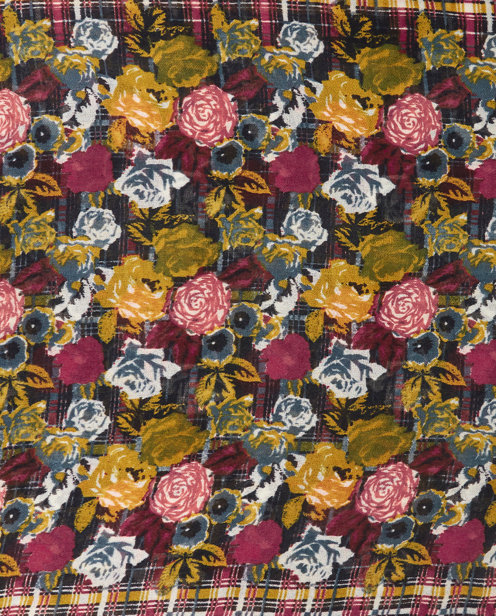 pa-uelo-de-lana-abbacino-negro-estampado-floral-y-cuadros image 4