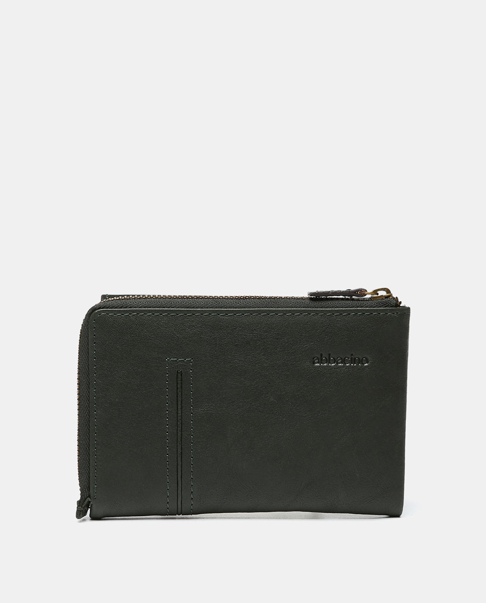 abbacino-cartera-mediana-piel-verde-hebilla-dorada image 3
