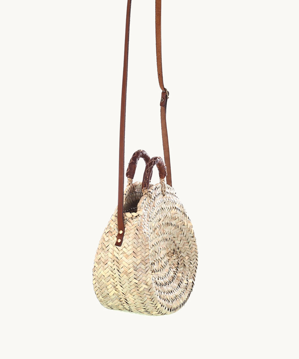 kbas-bolso-bandolera-palma-de-fibra-natural-con-asa-de-cuero image 2
