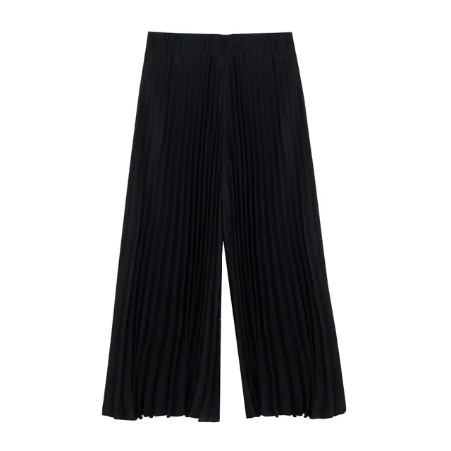 parfois-pantal-n-ancho-plisado-negro-mujer image 1