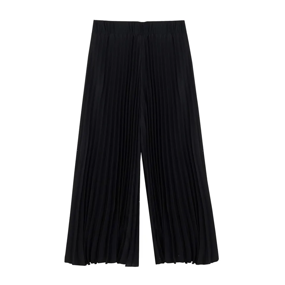 parfois-pantal-n-ancho-plisado-negro-mujer image 1