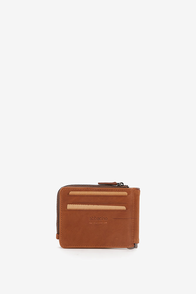 abbacino-tarjetero-hombre-piel-cognac-con-pinza-y-monedero image 3