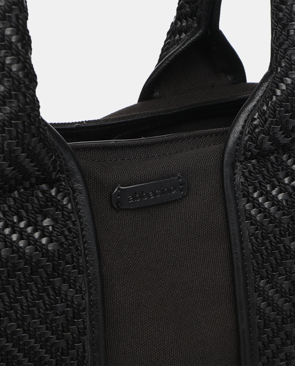 abbacino-bolso-shopper-capazo-negro-de-materiales-reciclados image 6