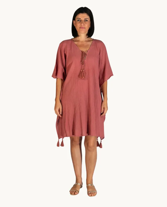 kbas-kurta-de-algod-n-talla-nica-color-coral-ligera-y-fresca-para-el-d-a-a-d-a image 1