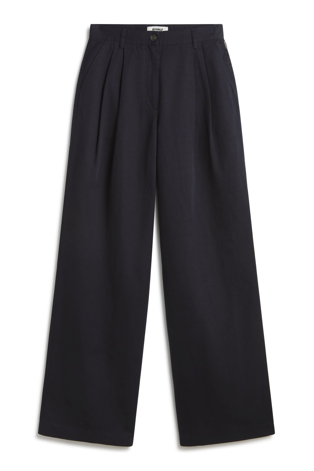 ecoalf-pantalones-de-lino-miel-azul-marino-de-mujer-tiro-alto-pliegues-y-61-algo image 5