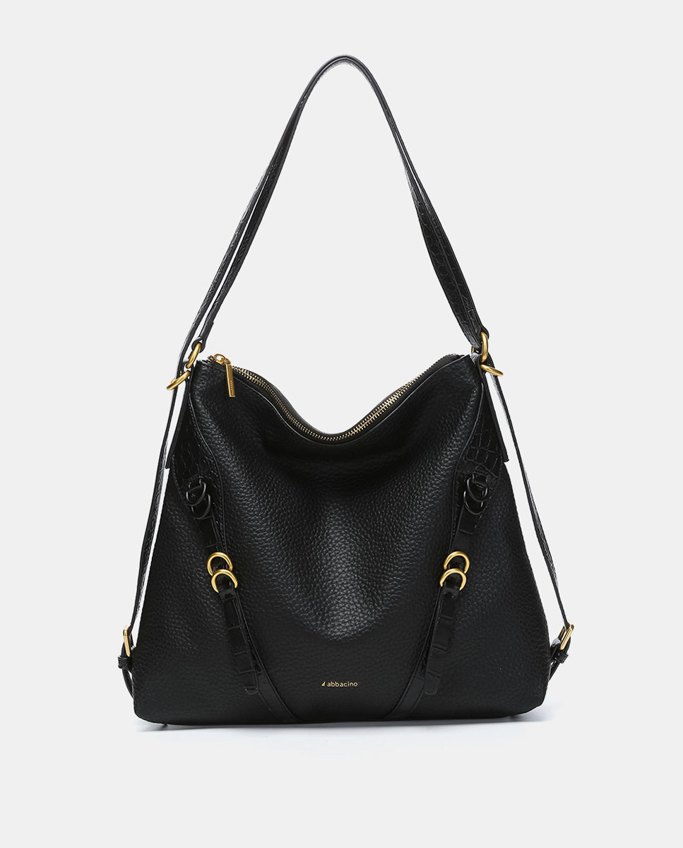 abbacino-bolso-multifuncional-reciclado-negro-convertible-mochila-2 image 1