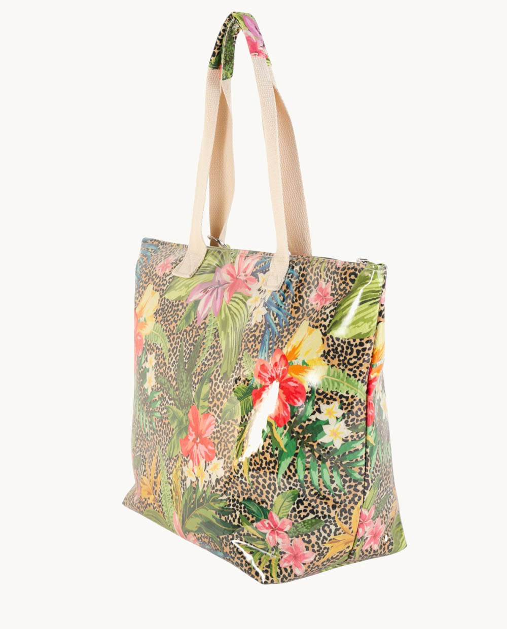bolso-de-playa-lona-plastificada-kbas-cremallera-y-dise-o-floral-54x22x38-cm image 2