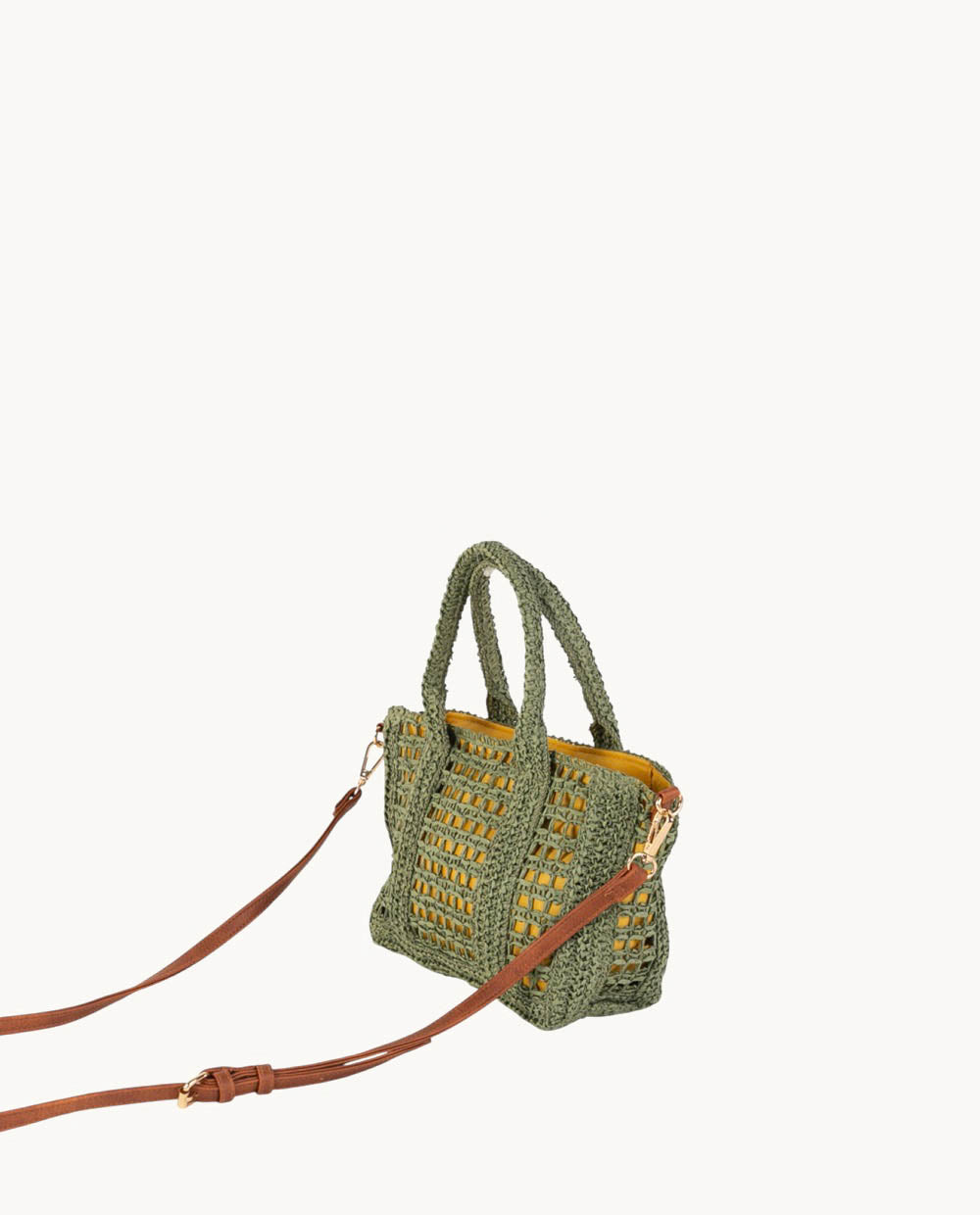 kbas-tote-peque-o-de-fibra-natural-con-cremallera-color-kaki-24x10x17-cm image 2