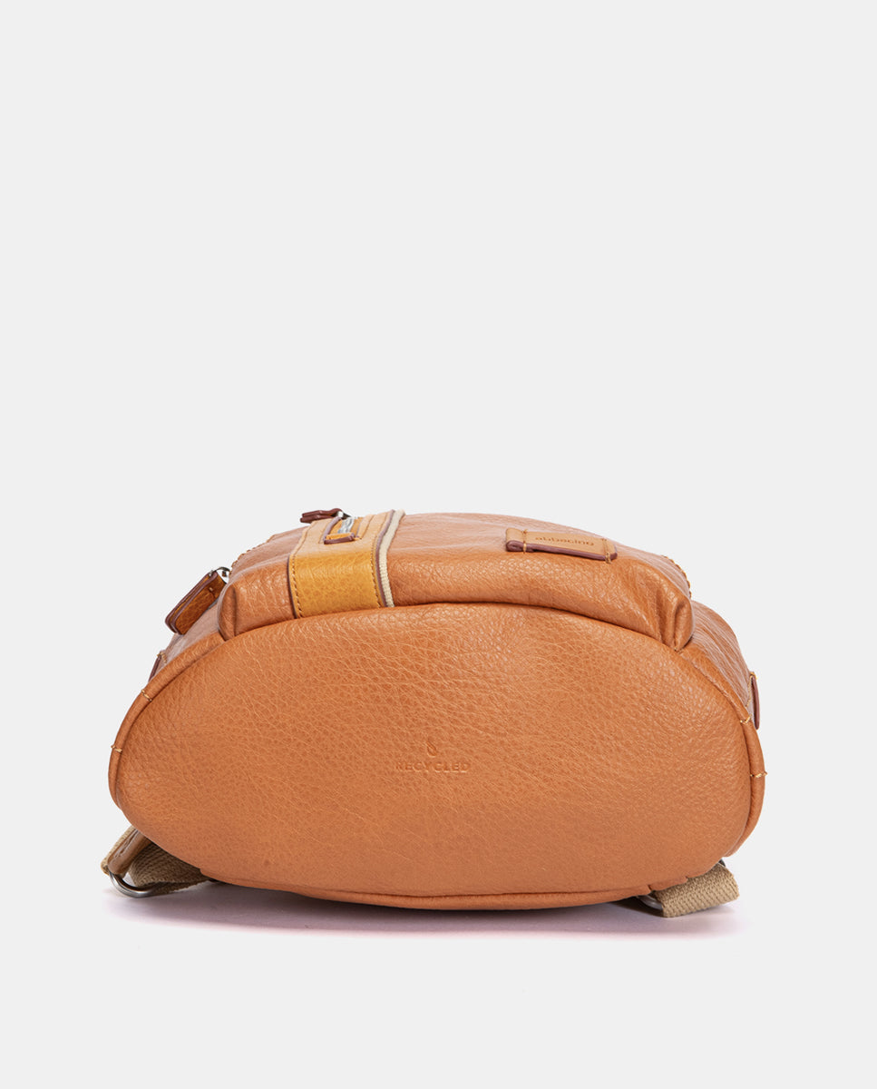 abbacino-mochila-mujer-materiales-reciclados-cognac image 4