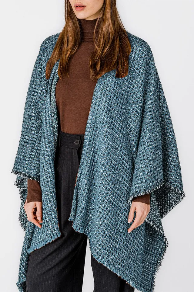 abbacino-poncho-mujer-tonos-azules-jaspeado-c-lido image 1