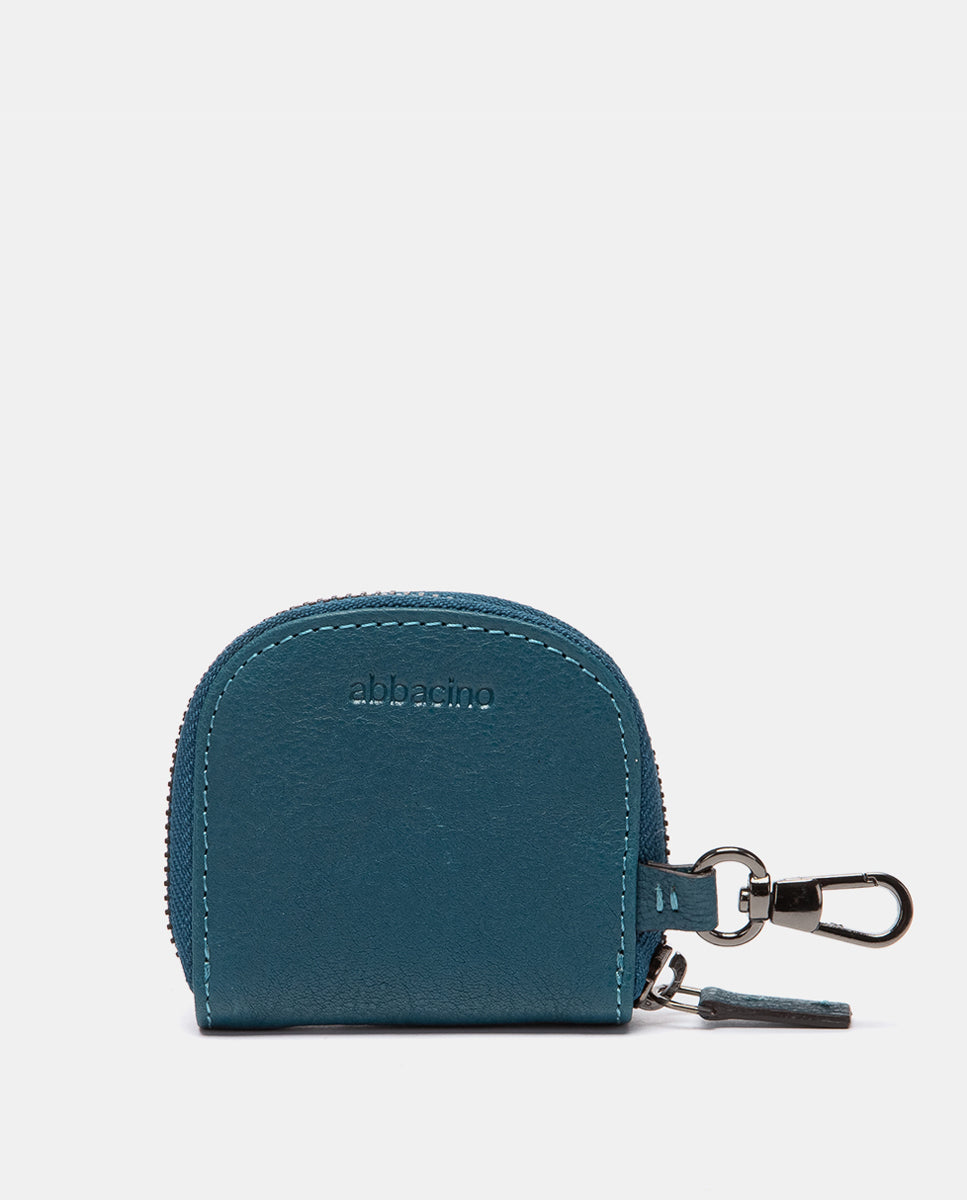 monedero-abbacino-mujer-piel-circular-azul-llavero image 3