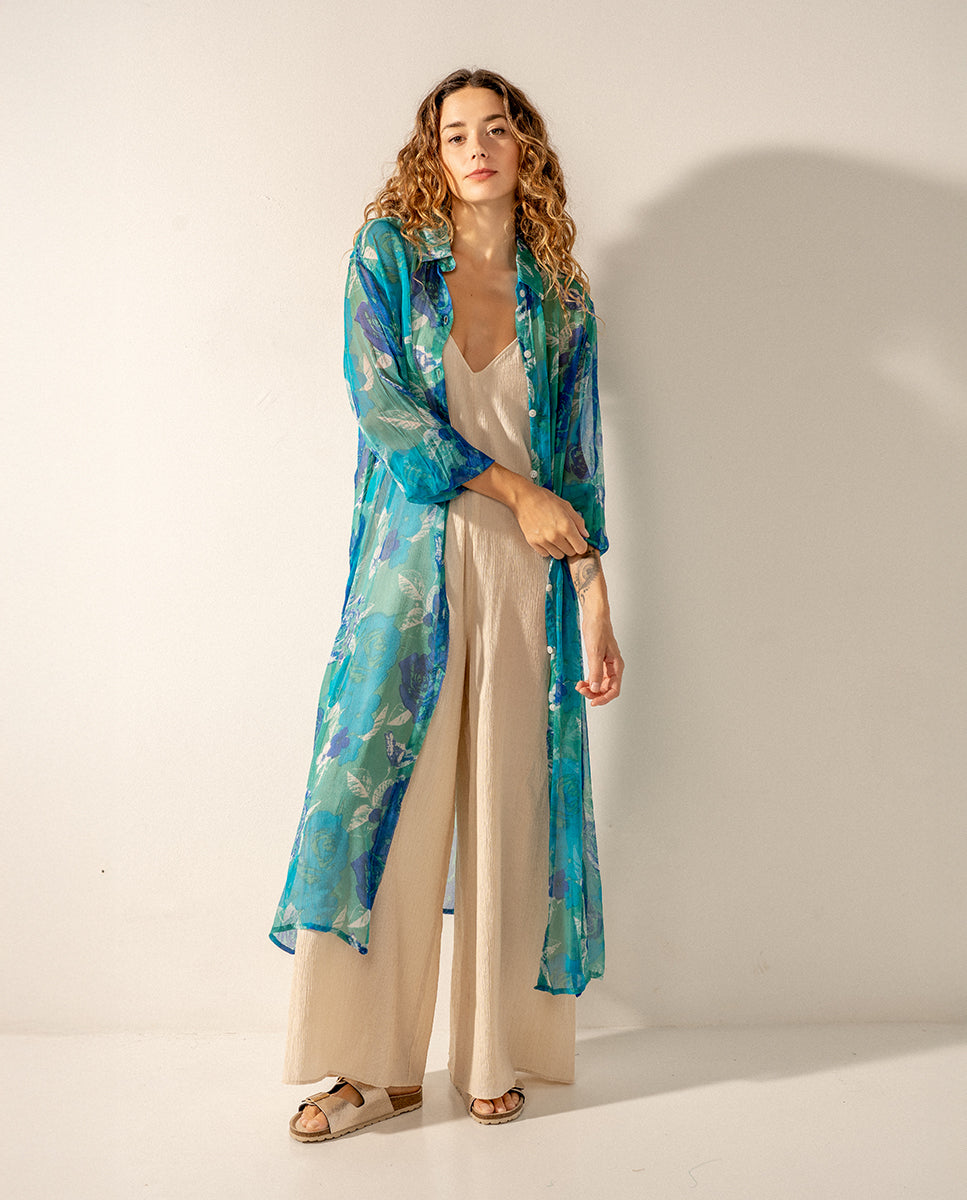 abbacino-t-nica-larga-de-viscosa-azul-estampado-floral image 5