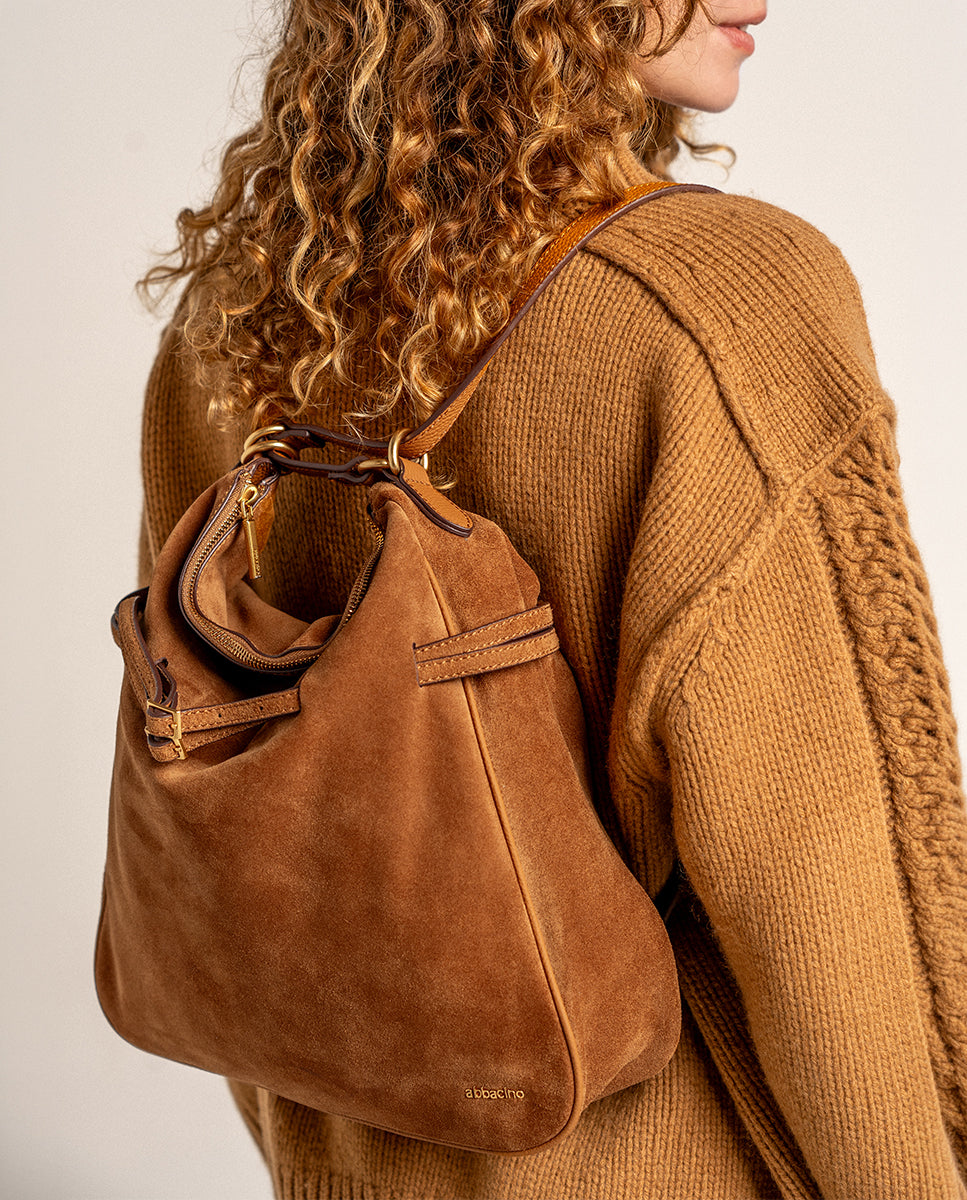 abbacino-bolso-multifuncional-serraje-cognac-hombro-mochila image 4