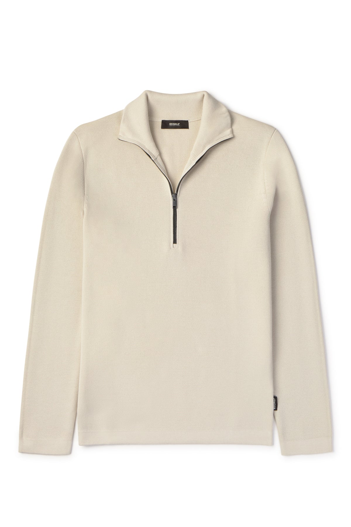 ecoalf-jersey-penti-beige-de-hombre-cuello-alto-con-cremallera-punto-de-algod-n- image 6