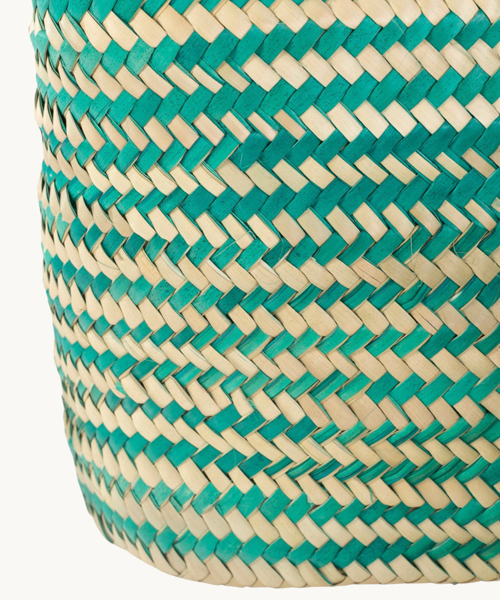 kbas-juego-dos-capazos-palma-natural-multi-verde-bolsos-de-fibra-natural image 5