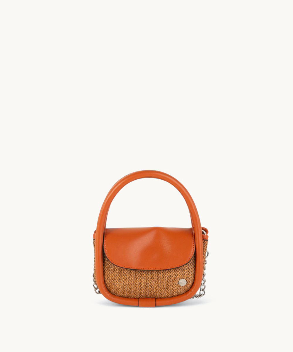 kbas-coctail-celina-bolso-de-mano-pu-y-rafia-terracota image 4