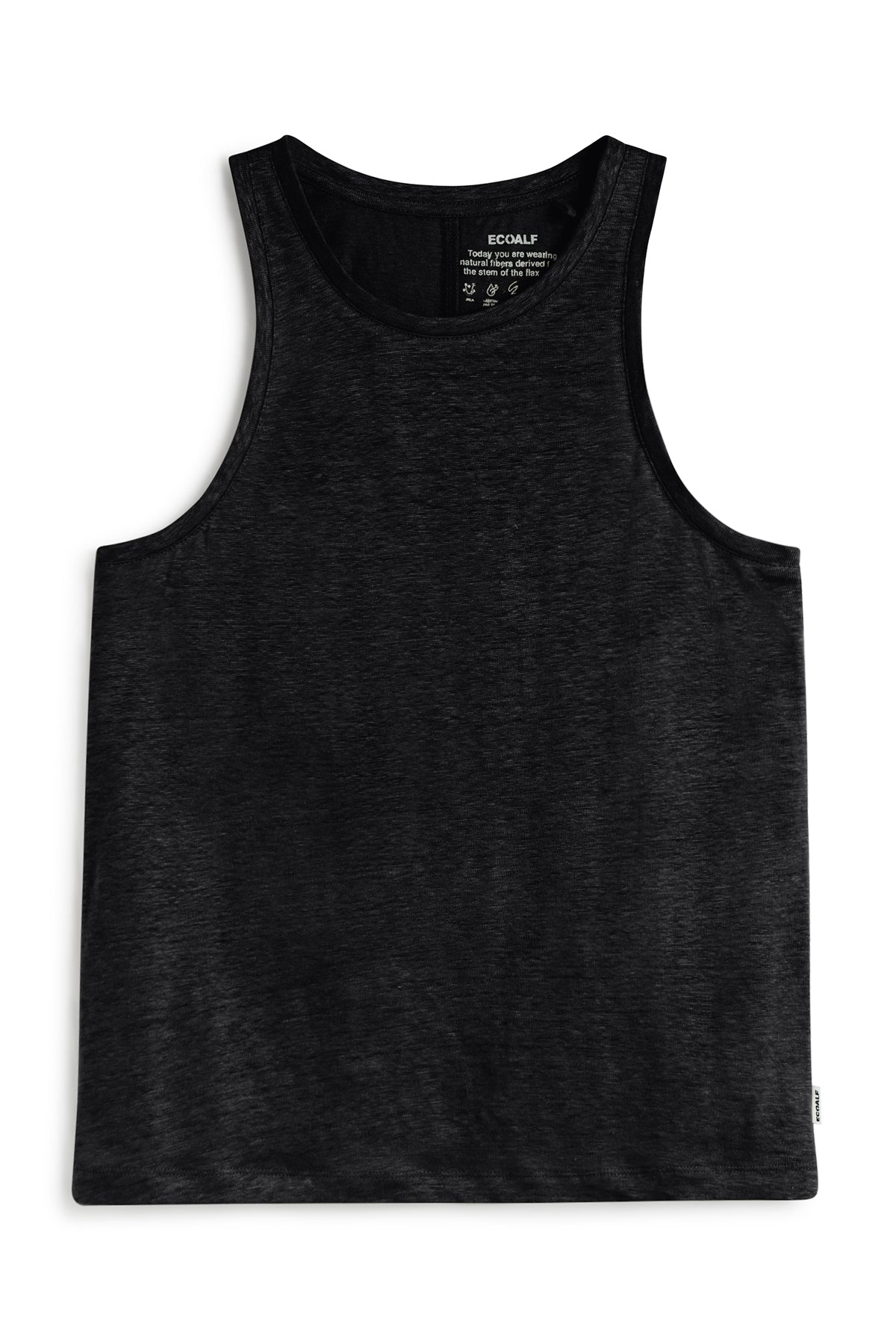 camiseta-ecoalf-halden-negra-de-mujer-100-lino-sin-mangas-fit-regular image 4