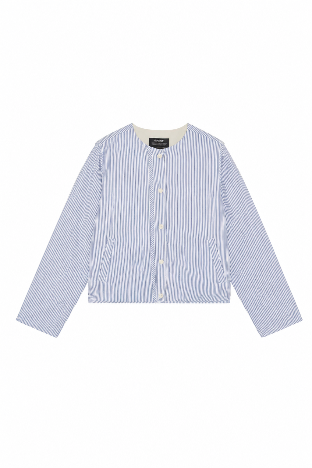 chaqueta-reversible-ecoalf-gabi-azul-y-blanco-de-mujer image 7