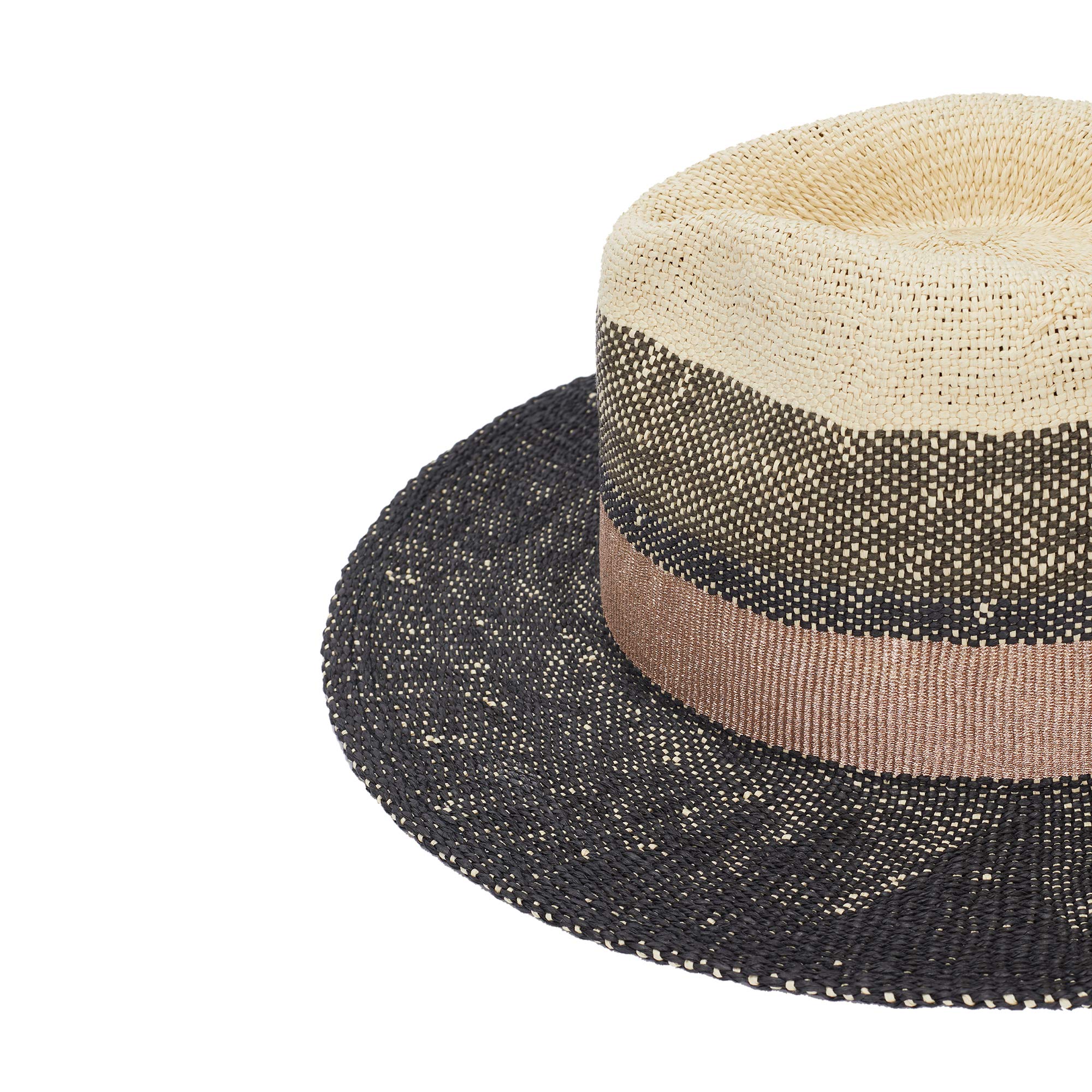 parfois-sombrero-trenzado-fedora-paja-de-papel-negro-mujer image 2