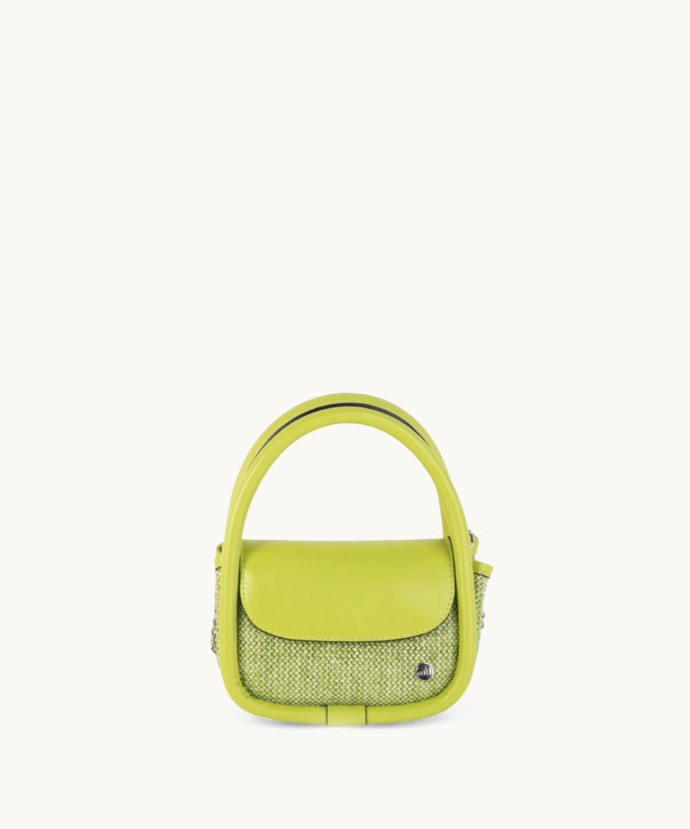 kbas-coctail-celina-bolso-de-mano-pu-y-rafia-color-pistacho image 1