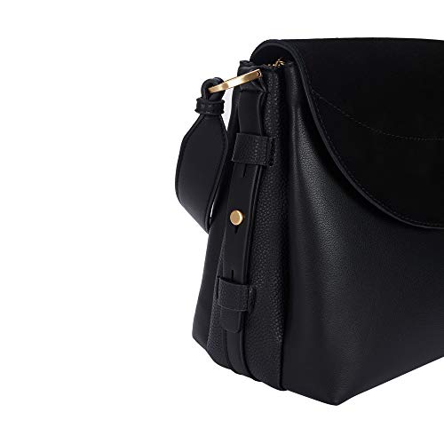 parfois-bolso-de-hombro-de-ante-con-cierre-de-solapa-mujer-talla-l-negro image 8
