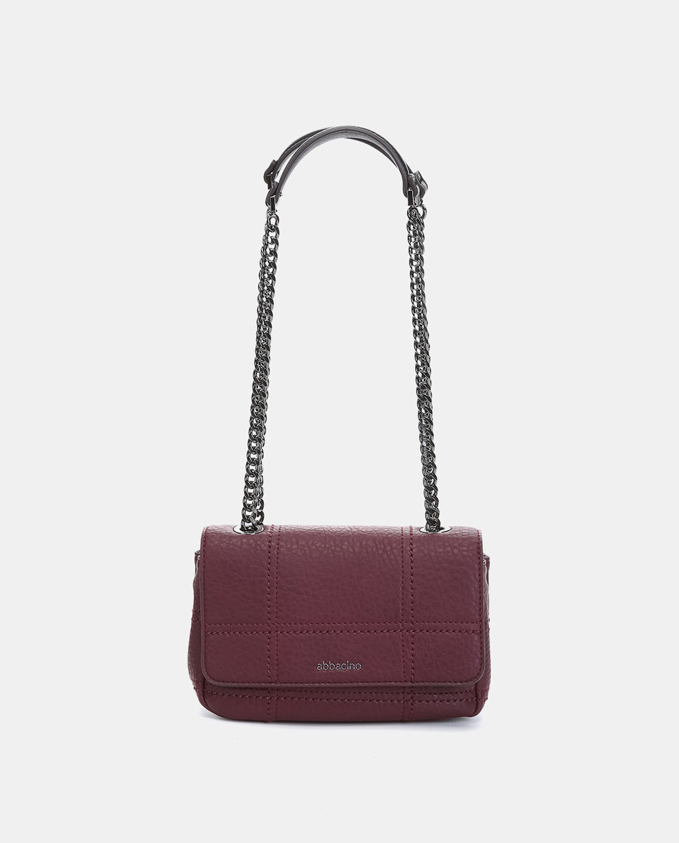 bolso-hombro-abbacino-burdeos-reciclado-cuadros-bordados image 2