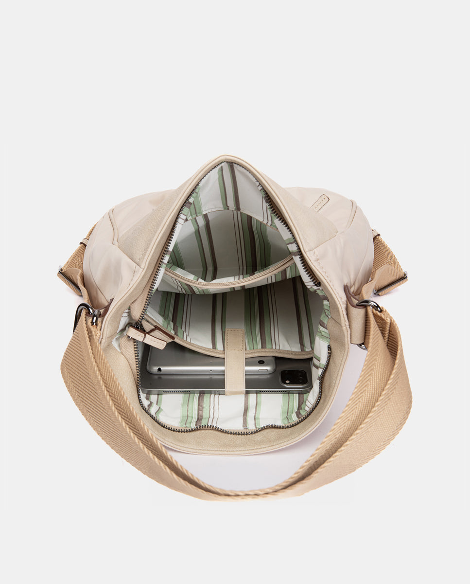 abbacino-bolso-multifuncional-beige-tejido-reciclado-2-en-1-mochila image 6