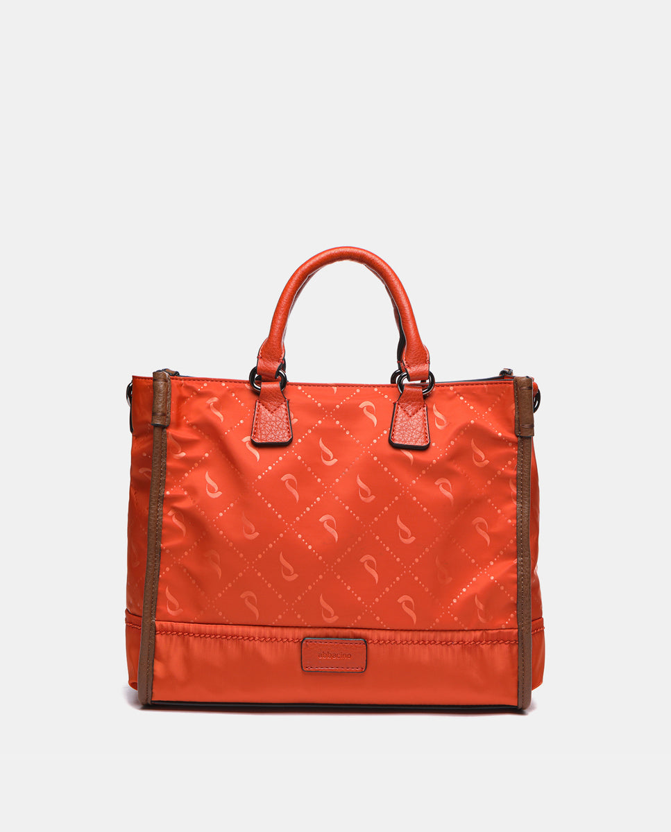 bolso-shopper-abbacino-naranja-en-materiales-reciclados-jacquard image 2