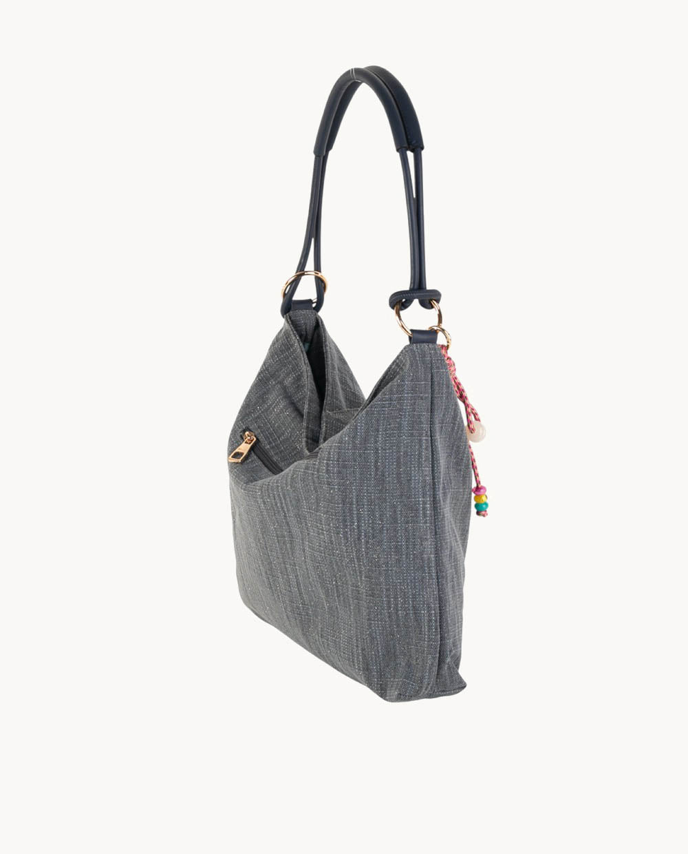 kbas-hobo-canvas-azul-marino-con-cremallera-asa-amarilla-dise-o-espacioso image 2