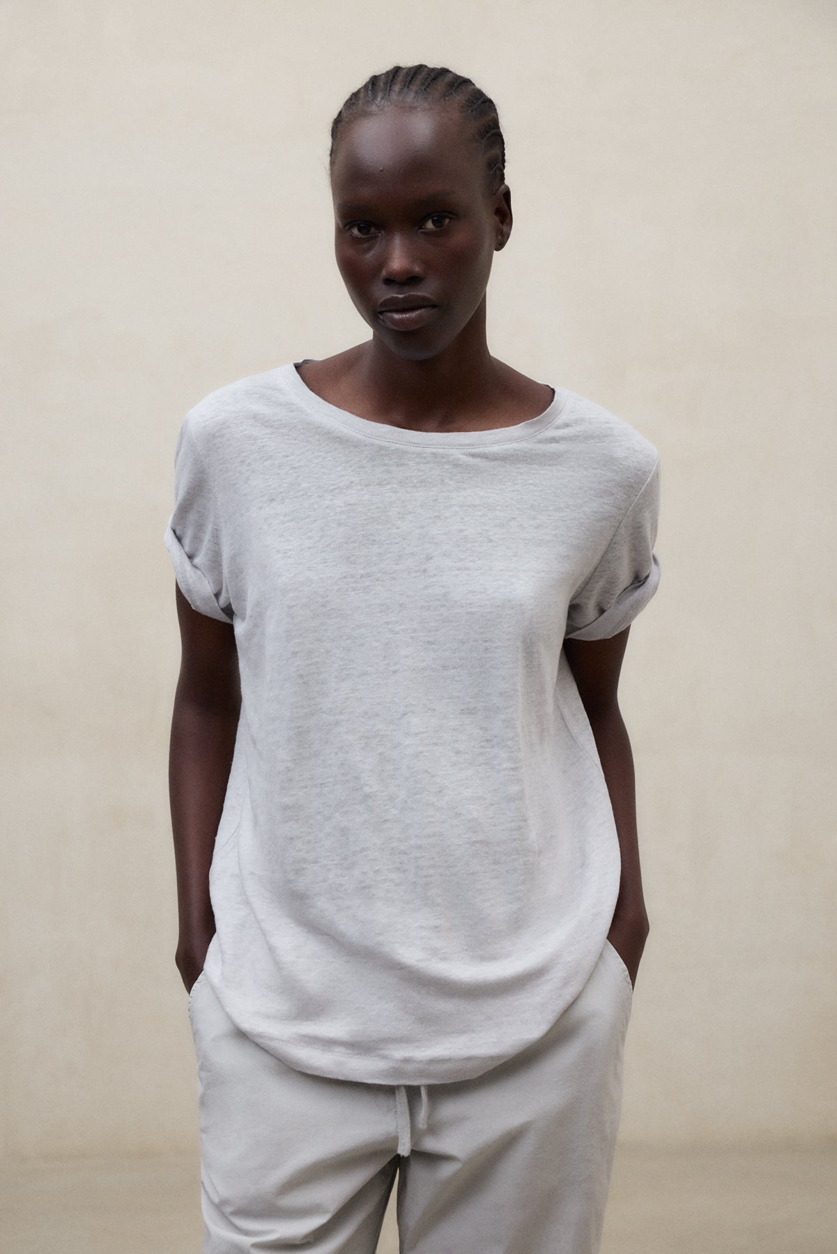 ecoalf-camiseta-lane-gris-mujer-lino image 2