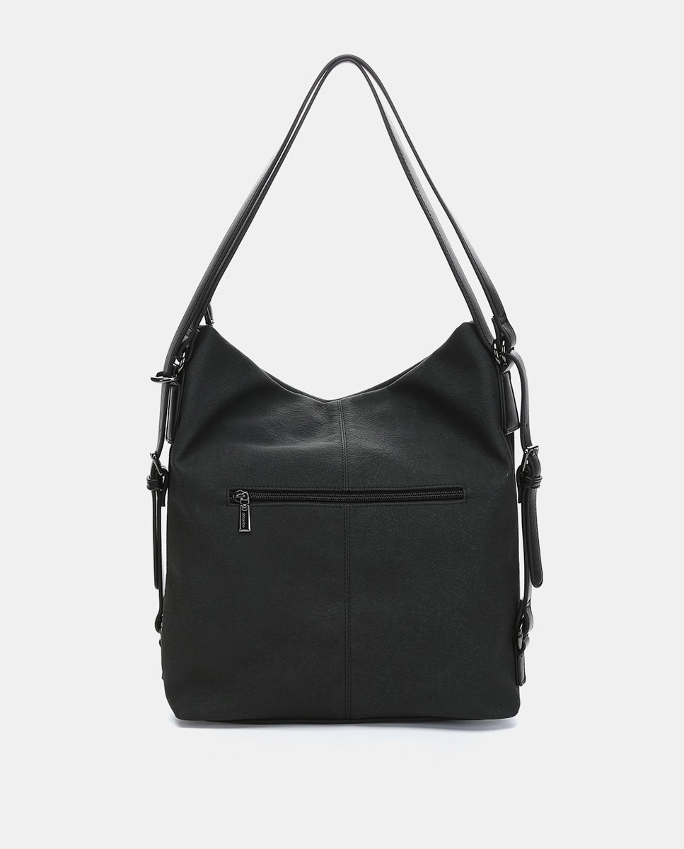 abbacino-bolso-multifuncional-reciclado-negro-convertible-mochila image 3