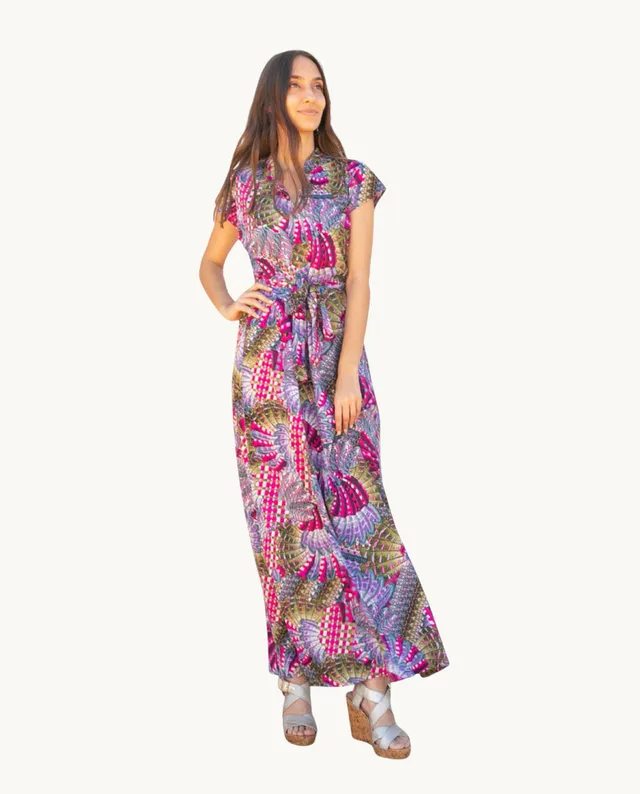 vestido-kbas-largo-de-poly-crep-tejido-fluido-y-ca-da-elegante image 1