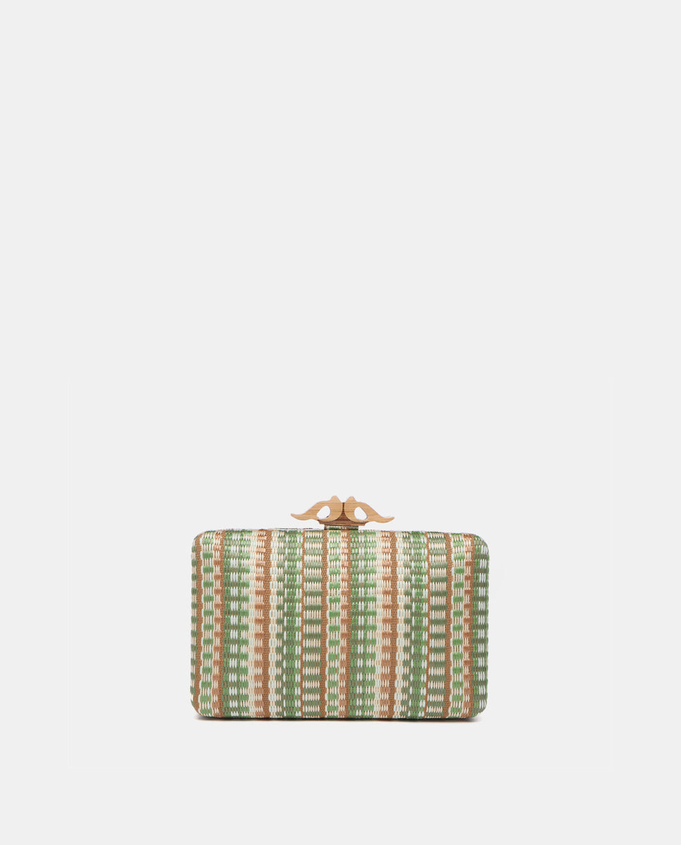 abbacino-bolso-fiesta-cuadrado-verde-estampado-cadena image 1