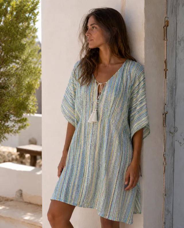 kbas-kurta-de-algod-n-color-turquesa-talla-nica image 1