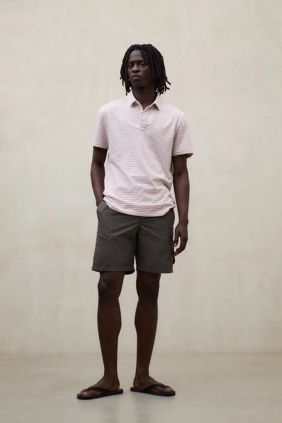 polo-ecoalf-logan-rayas-rosa-para-hombre-50-algod-n-reciclado-fit-regular image 1