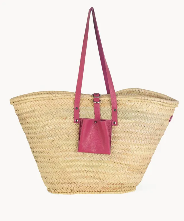 capazo-de-palma-natural-y-piel-kbas-color-rosa-54-x-17-x-31-cm image 1