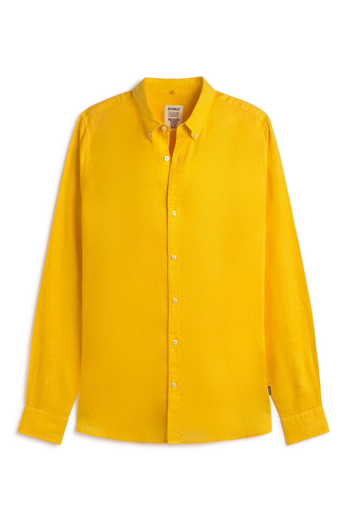 camisa-malibu-de-ecoalf-para-hombre-100-lino-amarilla-manga-larga-fit-regular image 5