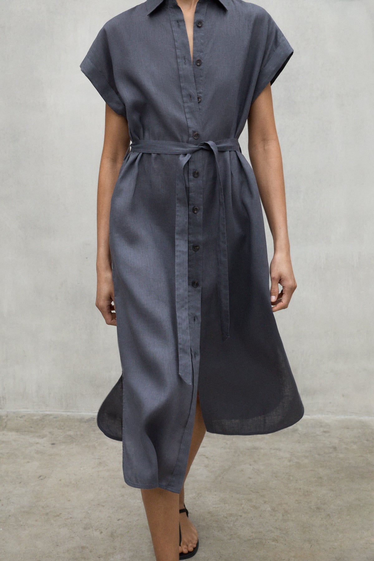 ecoalf-vestido-amatista-gris-oscuro-lino-reciclado-con-cintur-n image 4