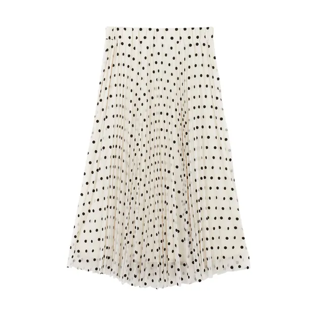 parfois-falda-plisada-estampado-lunares-mujer-tejido-crudo image 1