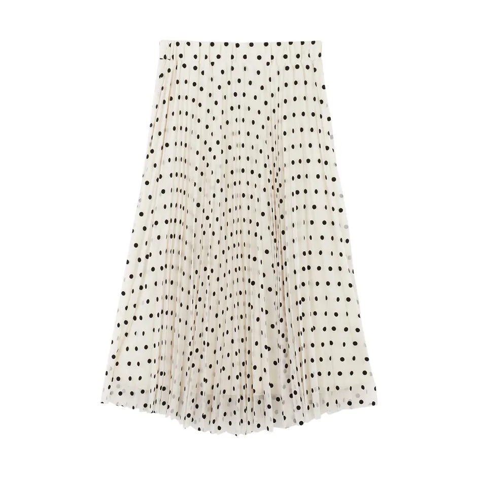 parfois-falda-plisada-estampado-lunares-mujer-tejido-crudo image 1