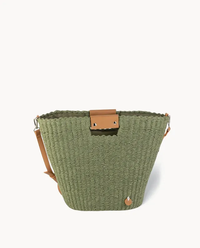 kbas-bolso-de-mano-fibra-natural-kaki-37x16x28-cm-cremallera-asa-bandolera-y-man image 1